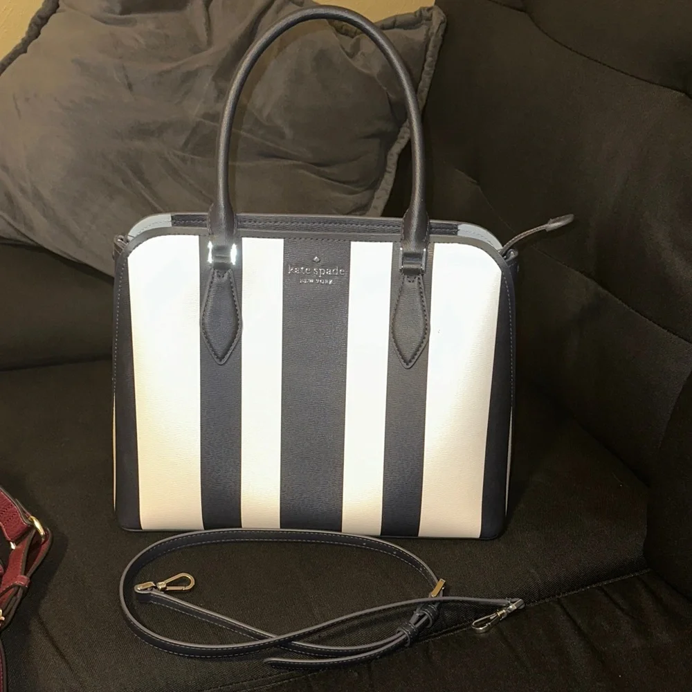 Kate Spade Navy and Cream Striped Women's Bag - Picture 7 of 7